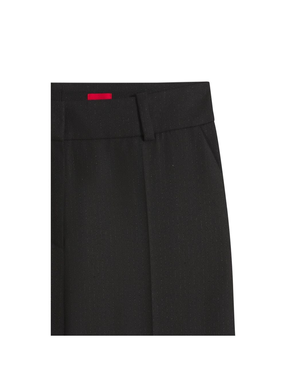 HUGO Black Pinstripe Slim-Fit Trousers With Bootcut Leg