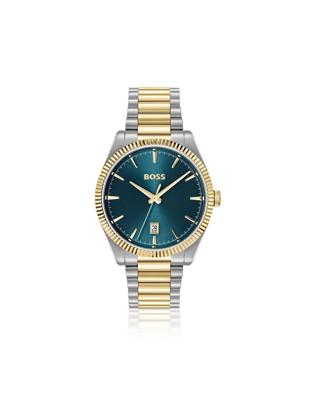 Boss Metallic Cheswick Two-Tone Watch With Fluted Bezel for men