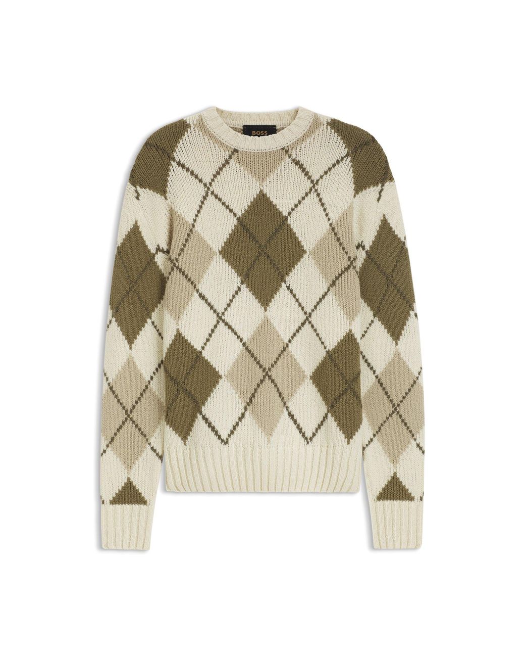 Boss Metallic Argyle-Patterned Sweater for men