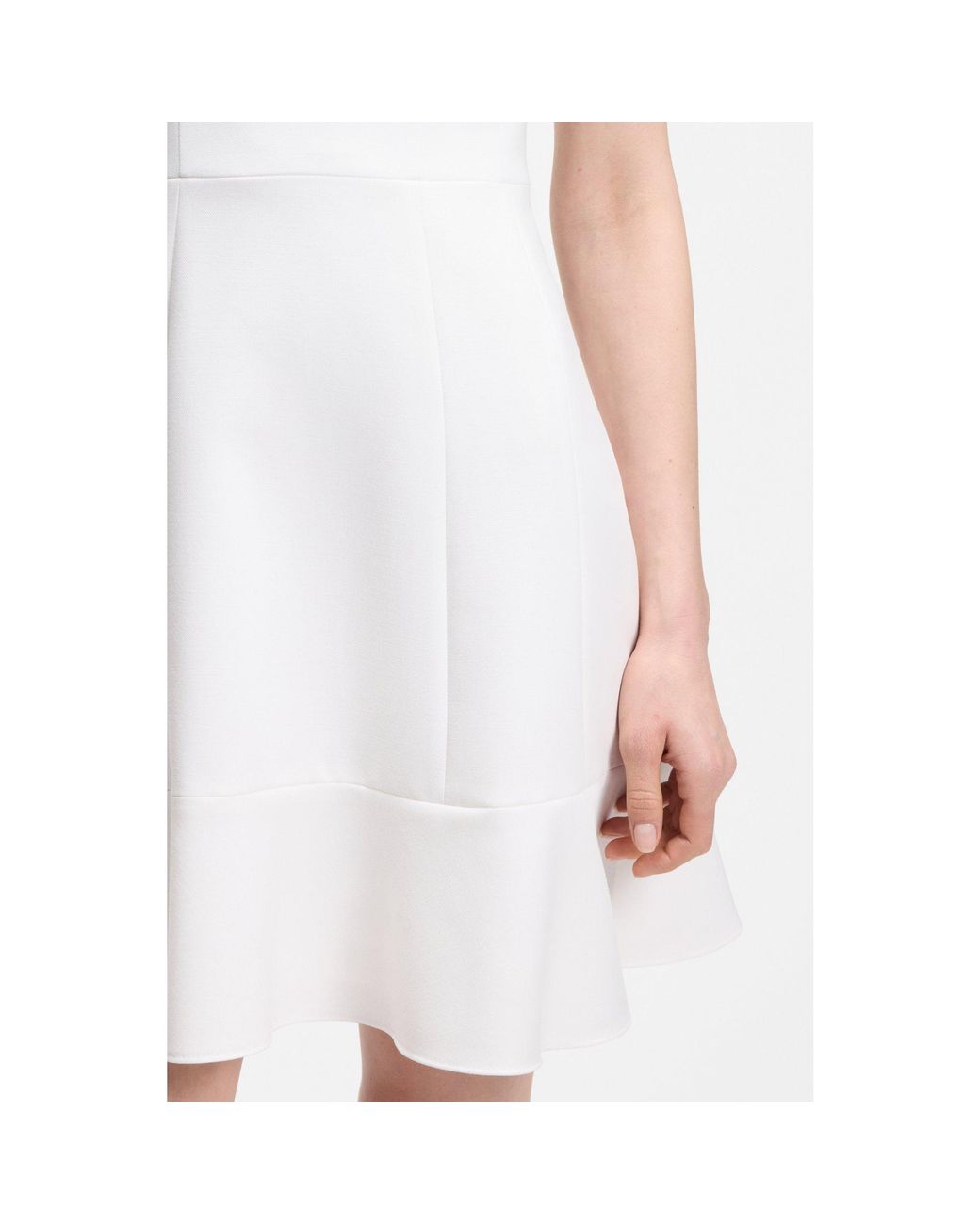 HUGO White V-Neck Dress With Seaming Details