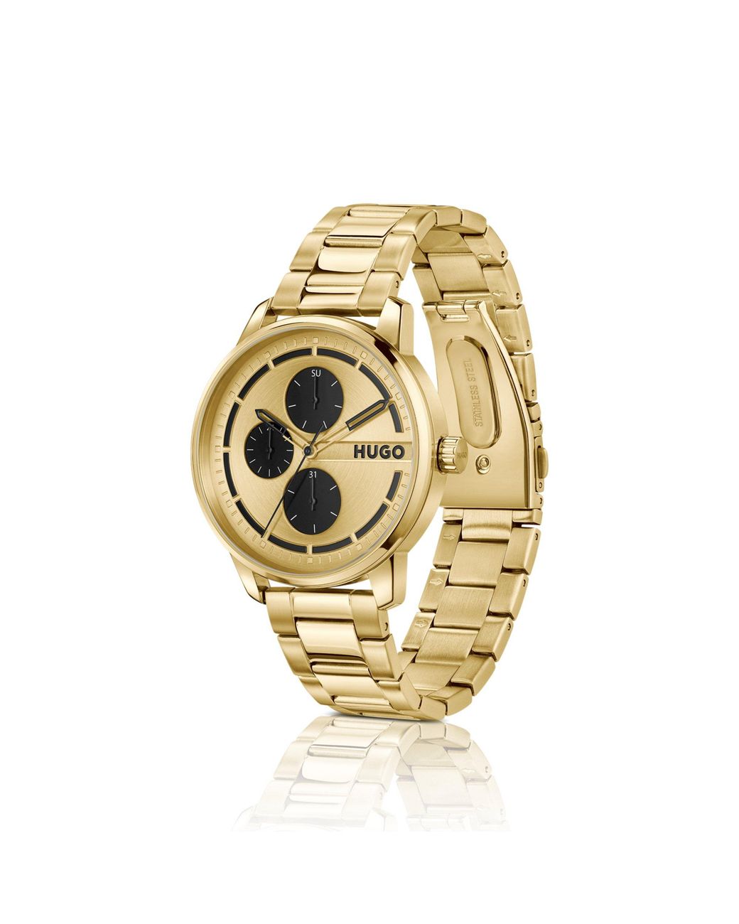 HUGO Metallic Stamp Multi Dial Watch for men