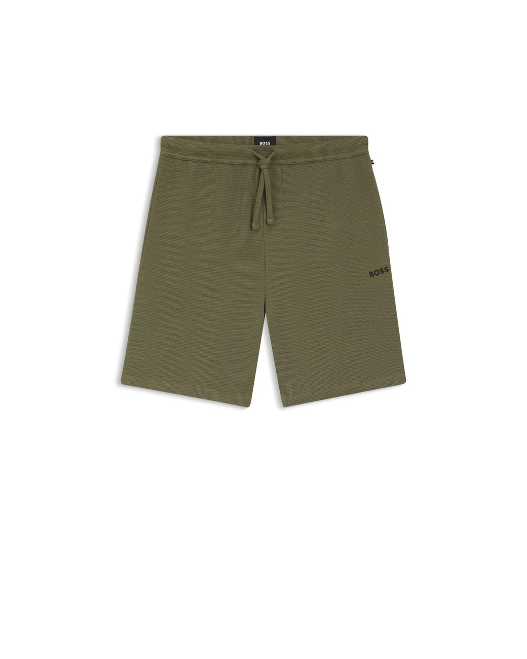 Boss Green Cotton-Blend Pyjama Shorts With Embroidered Logo for men