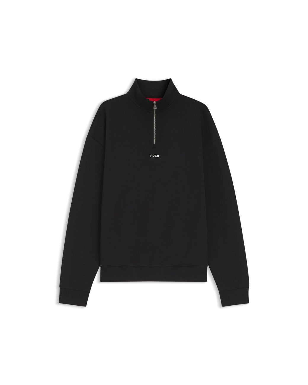 HUGO Black Cotton Sweatshirt for men