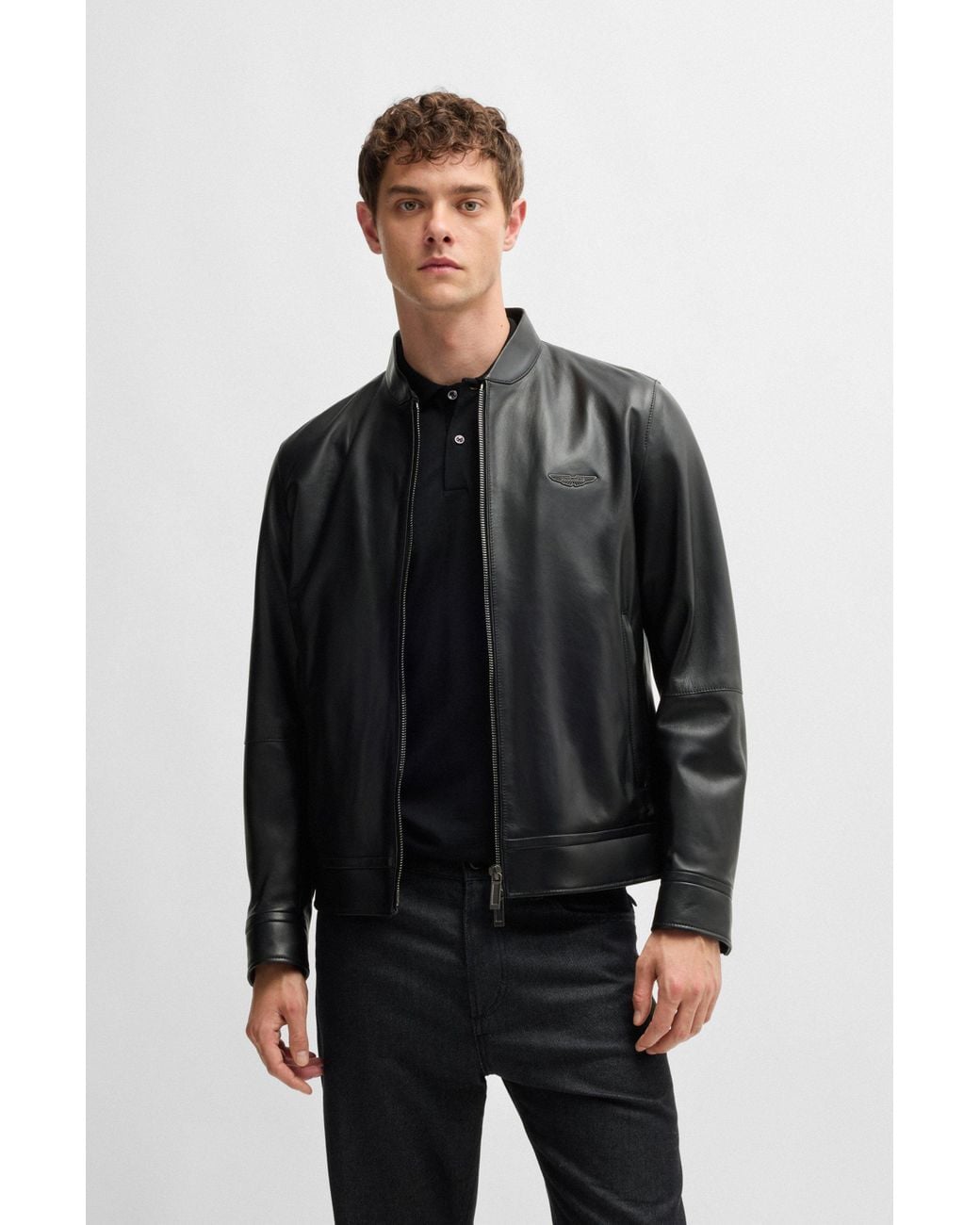 Veste En Cuir Noir Homme Maryland Taille 36 - Style Biker, Occasion Très Bon état