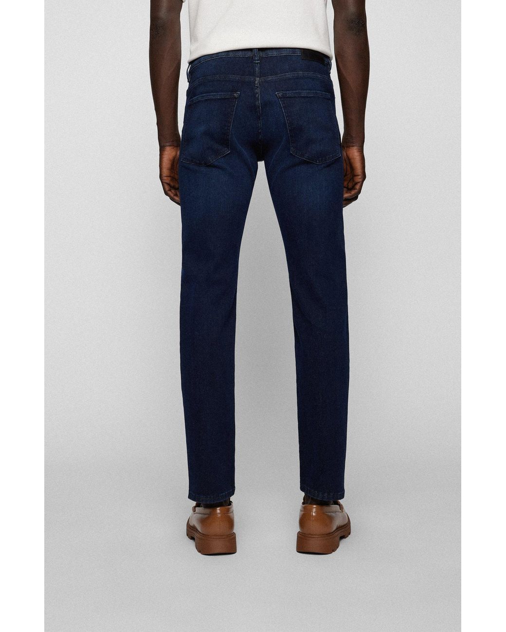 BOSS by HUGO BOSS Slim-fit Jeans In Dark-blue Super-stretch Denim for Men |  Lyst Australia