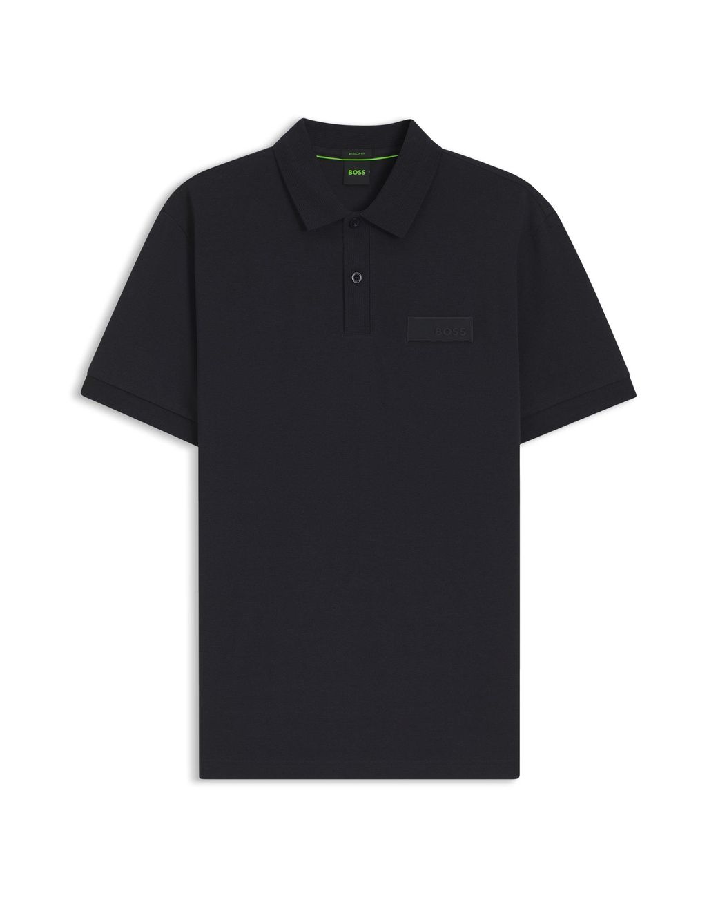 Boss Paddy-Polo Met Gestructureerde Logopatch in het Black voor heren