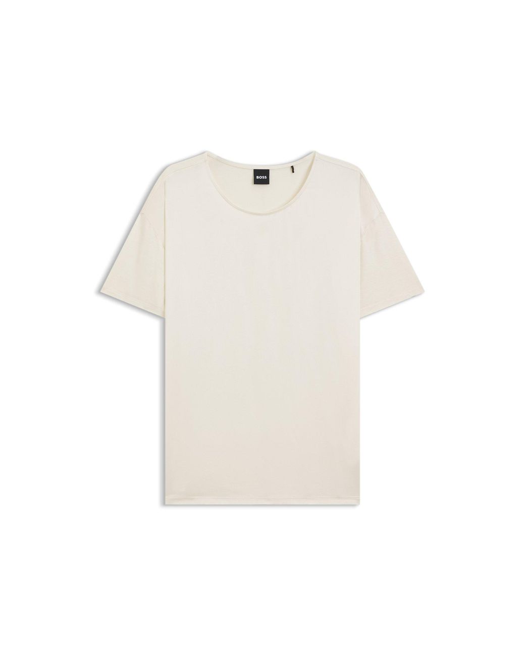 Boss Natural Regular-Fit T-Shirt With Stretch-Silk Front