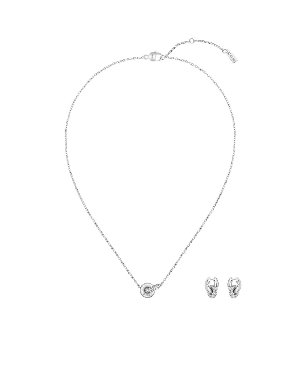 Boss Black Gift-Boxed Necklace And Earrings Set