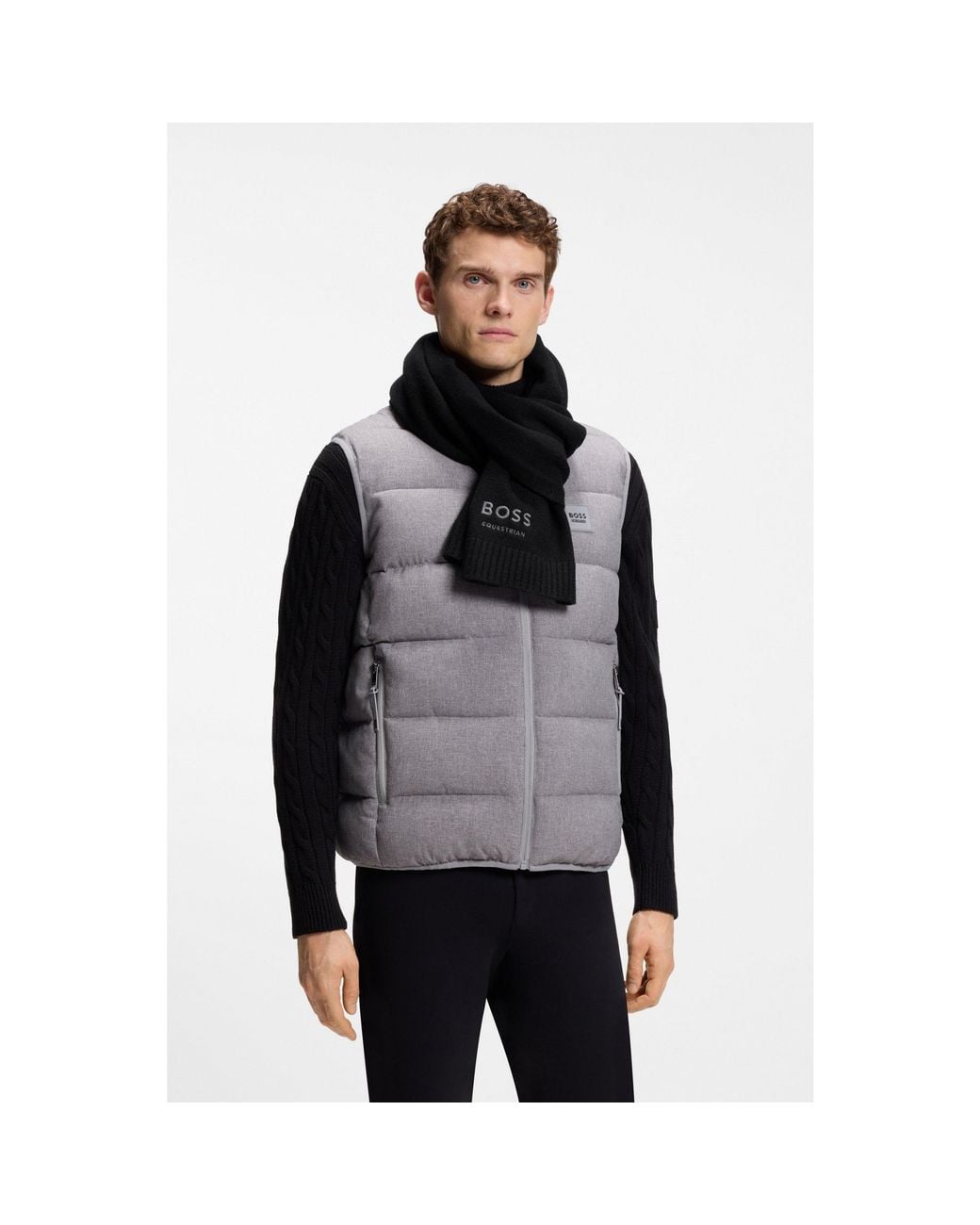 Boss Black Equestrian Wool-Blend Scarf for men