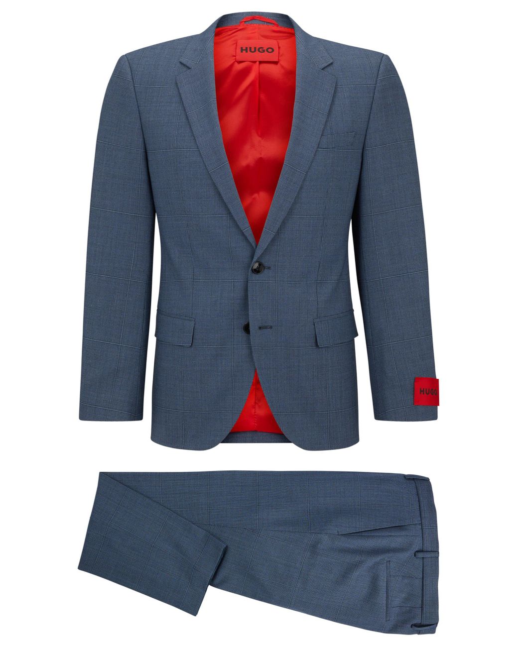 bekræft venligst Udtømning Bliv såret BOSS by HUGO BOSS Slim-fit Suit In Checked Stretch Cloth in Blue for Men |  Lyst