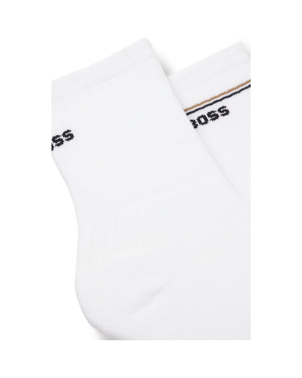 Boss White Two-Pack Of Short Socks With Logo Details