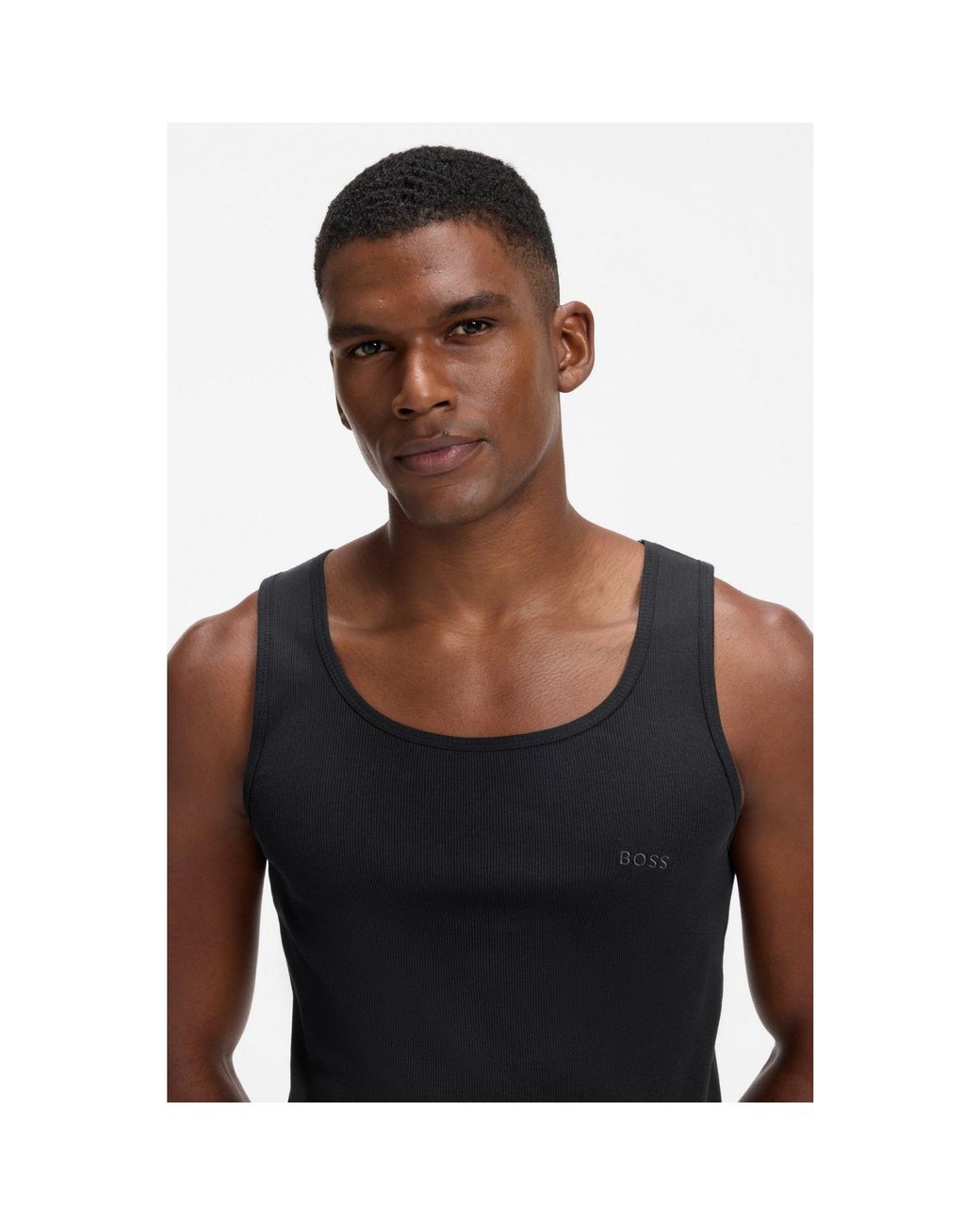 Boss Black Three-Pack Cotton Vests for men