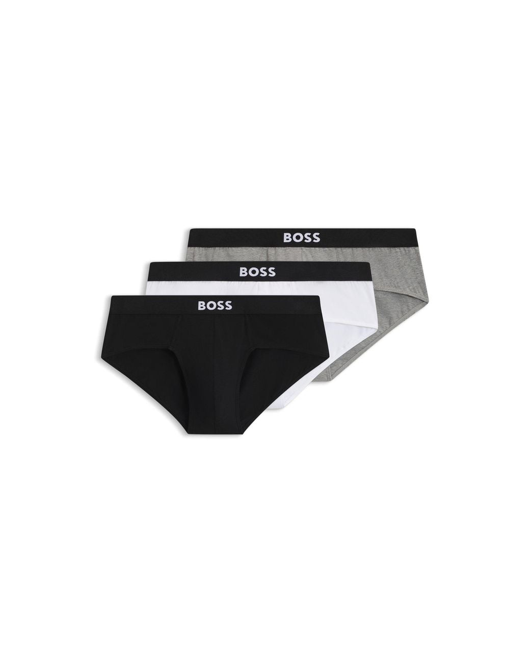 Boss Black One Three-Pack Stretch-Cotton Briefs for men