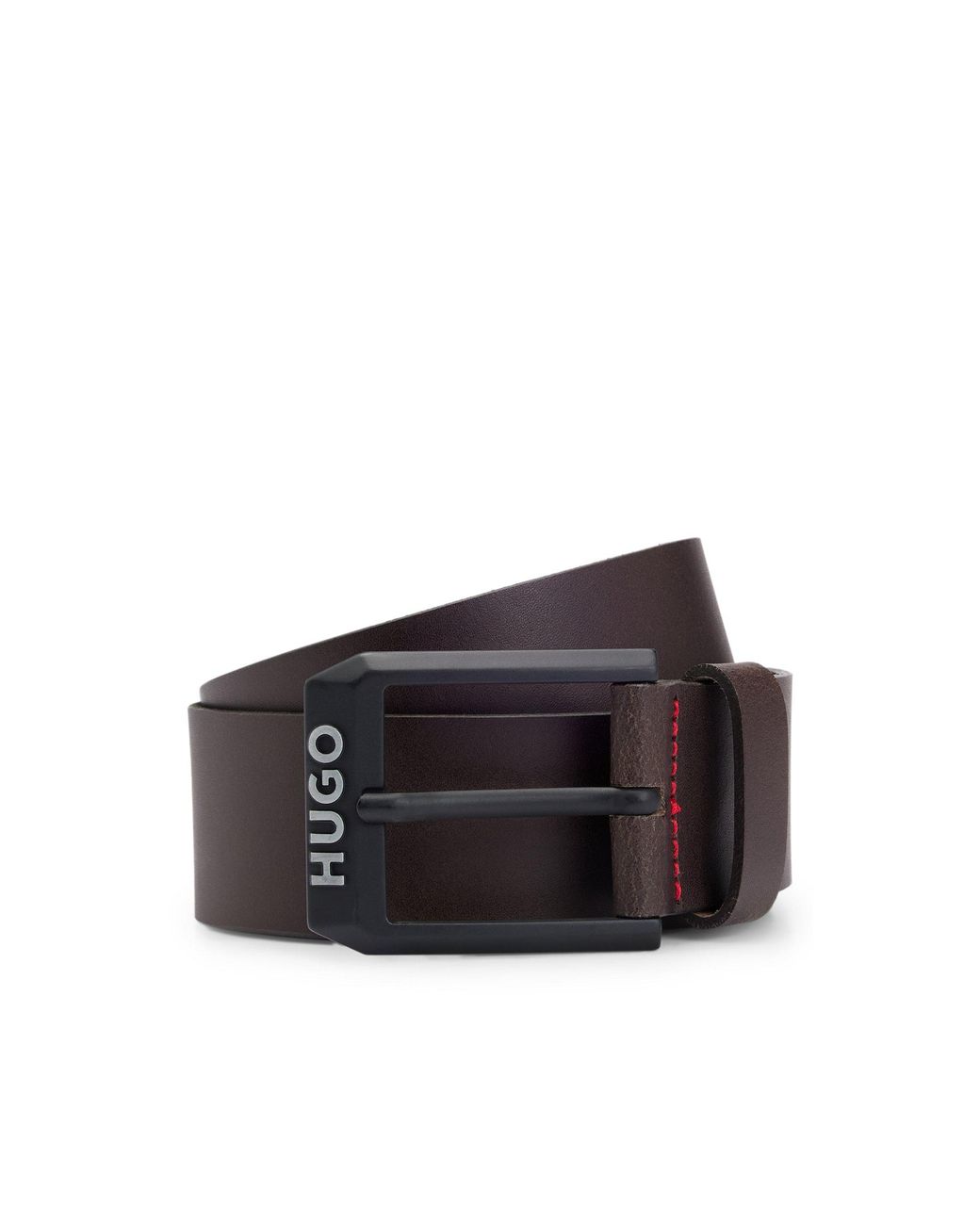 HUGO Brown Gelio Leather Belt for men