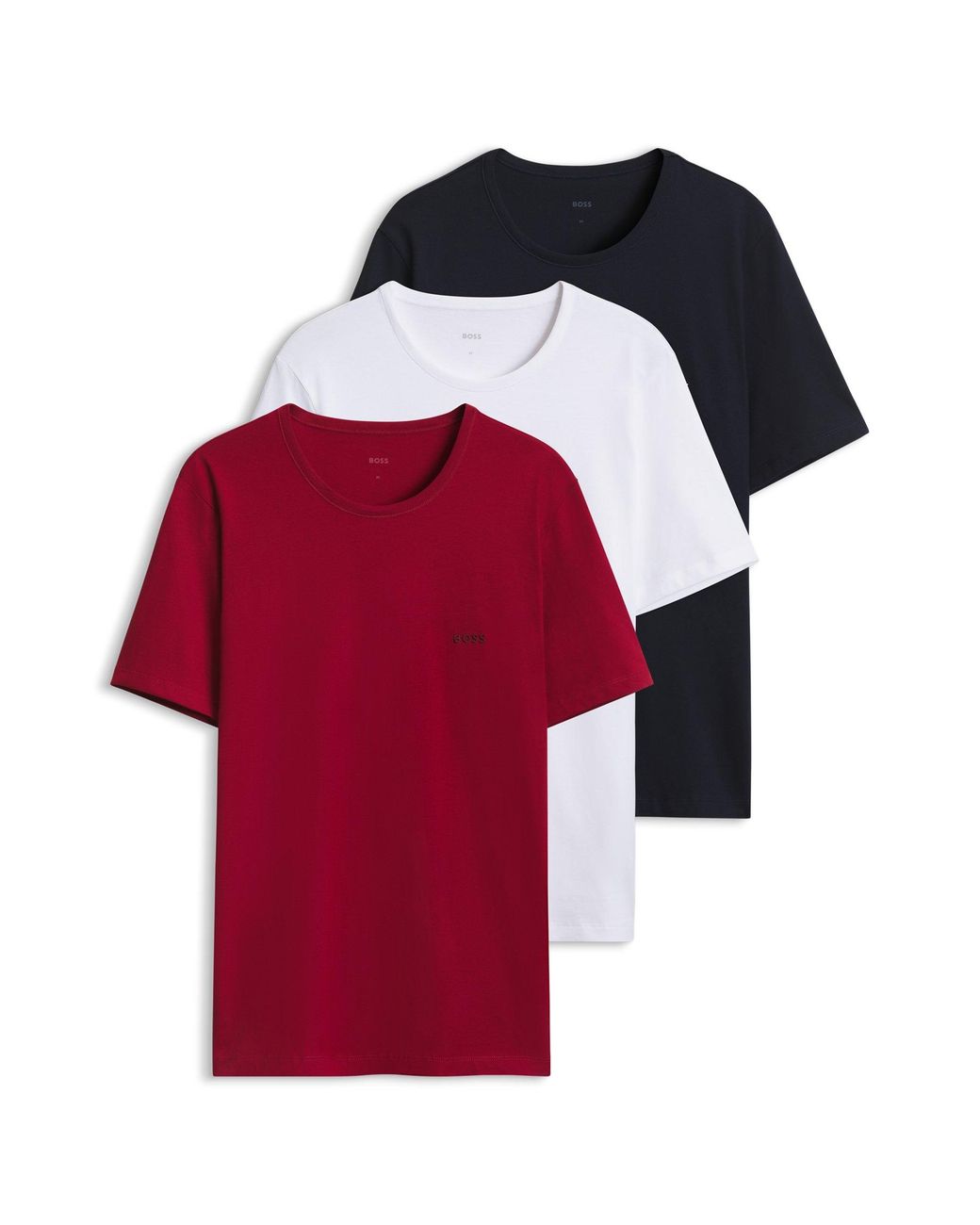Boss Set Van Drie Katoenen T-Shirts in het Red voor heren