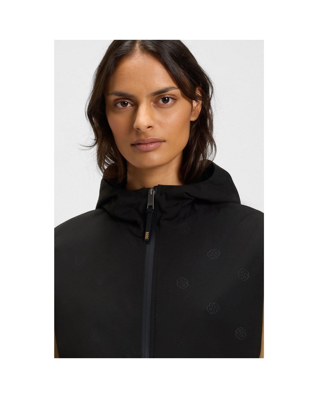 Boss Black Equestrian Waterproof Rain Jacket With Double B Monograms