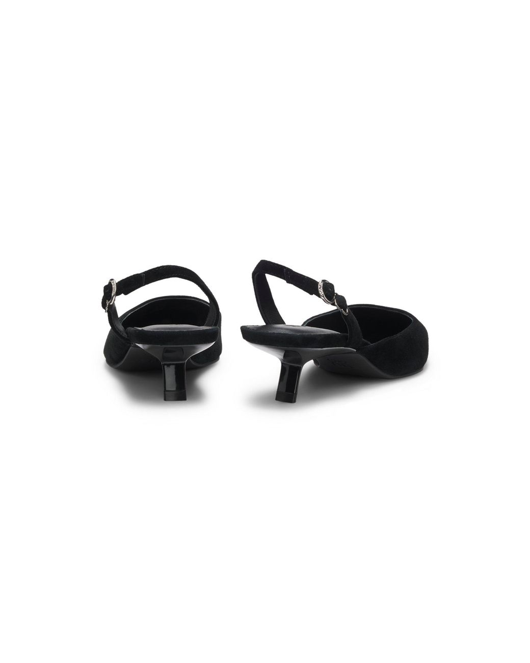 HUGO Black Kitten-Heel Slingbacks