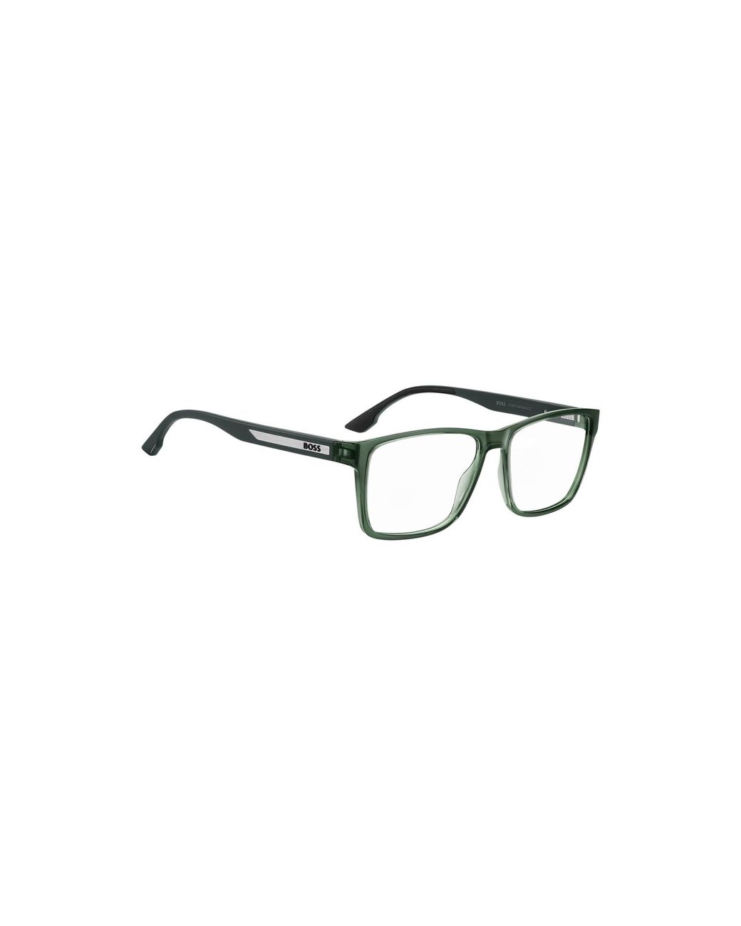 Boss Green Transparent- Optical Frames With Logo Plaque for men