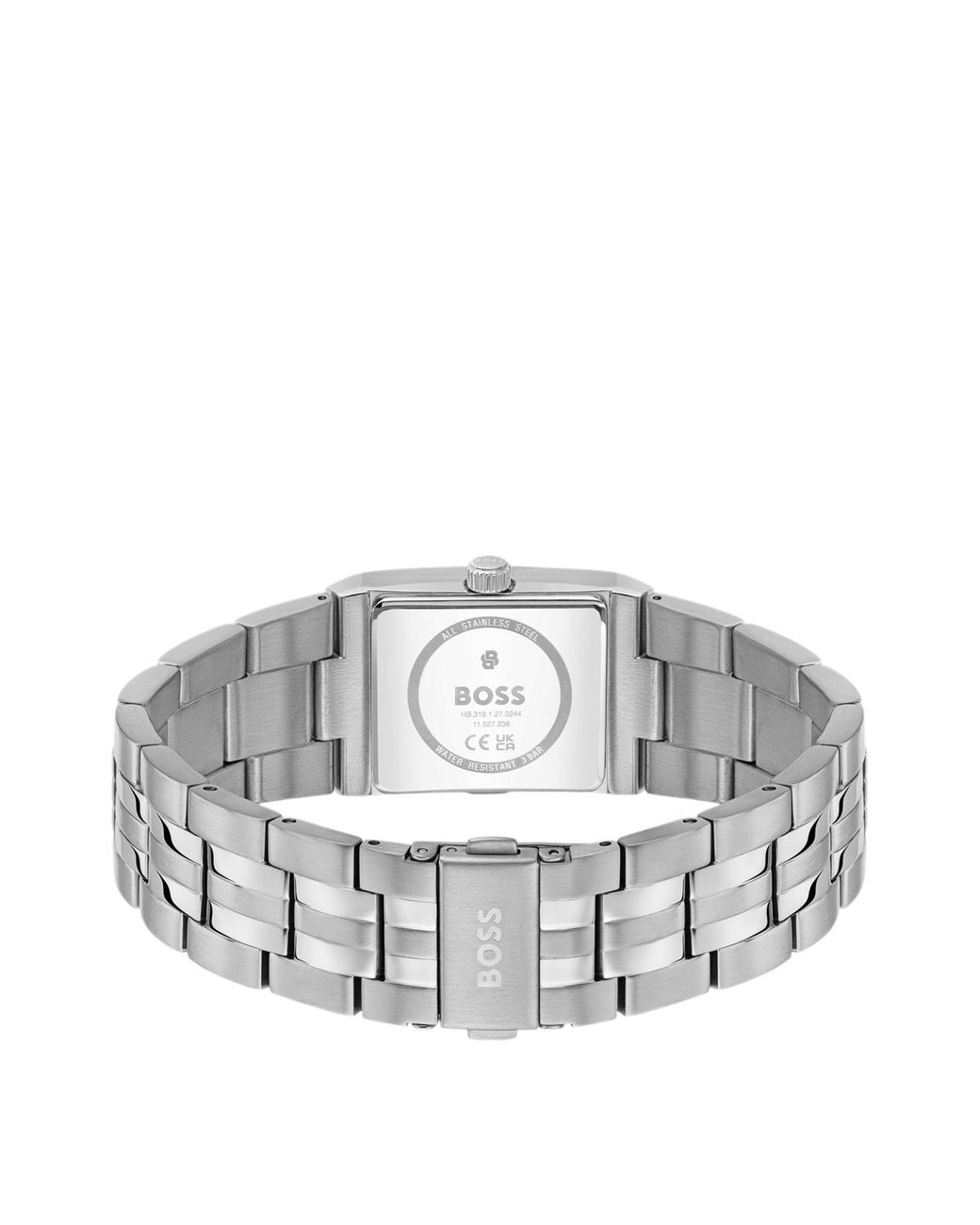 Boss Strivo-Horloge Van Roestvrij Staal Met Streepdetail in het White voor heren