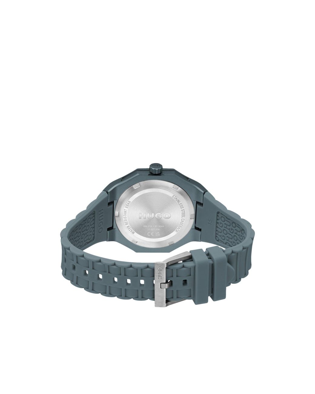 HUGO Blue Aluminium Watch With Logo-Textured Dial for men