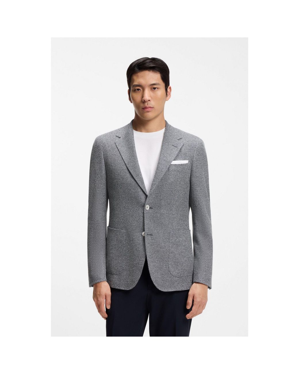 Boss Gray Regular-Fit Blazer for men