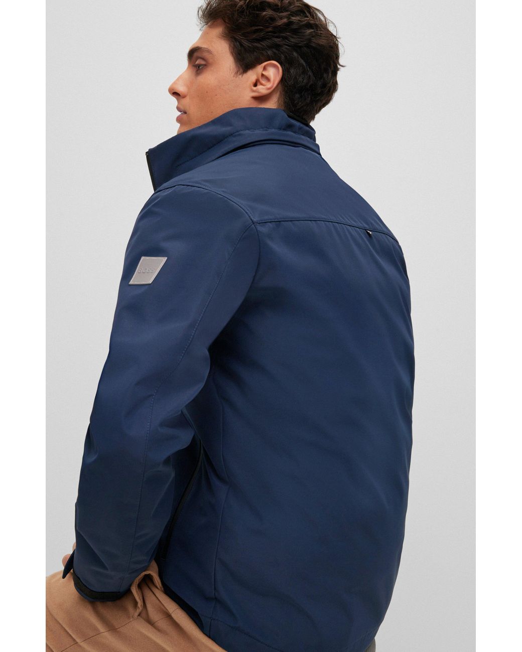 BOSS by HUGO Water-repellent Jacket With Logo Details And Removable Gilet Blue Men | Lyst