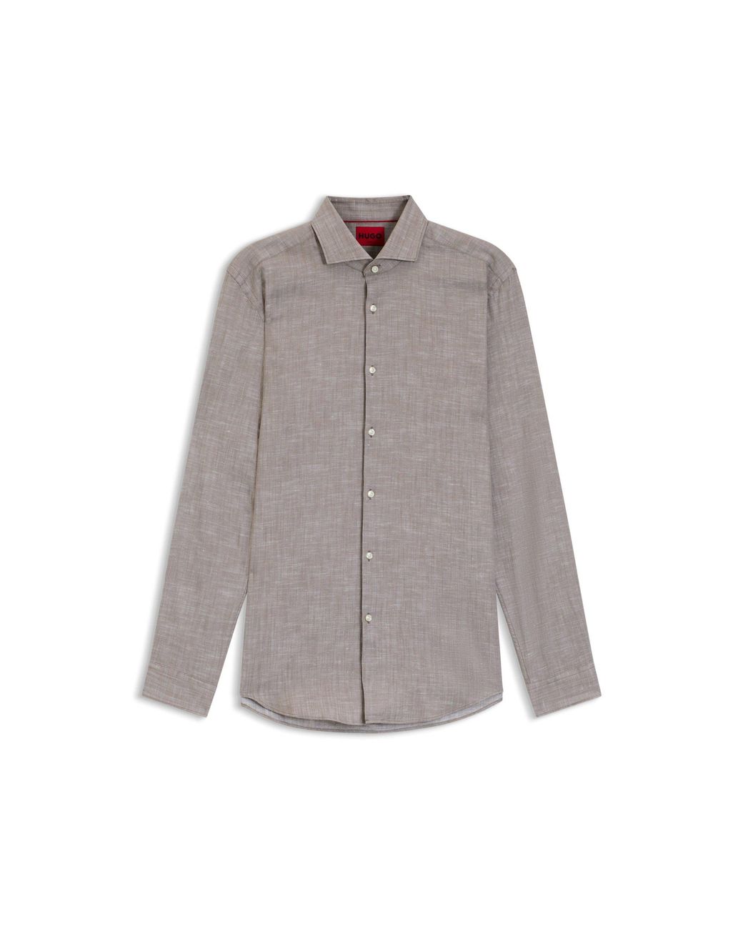 HUGO Gray Slim-Fit Shirt for men