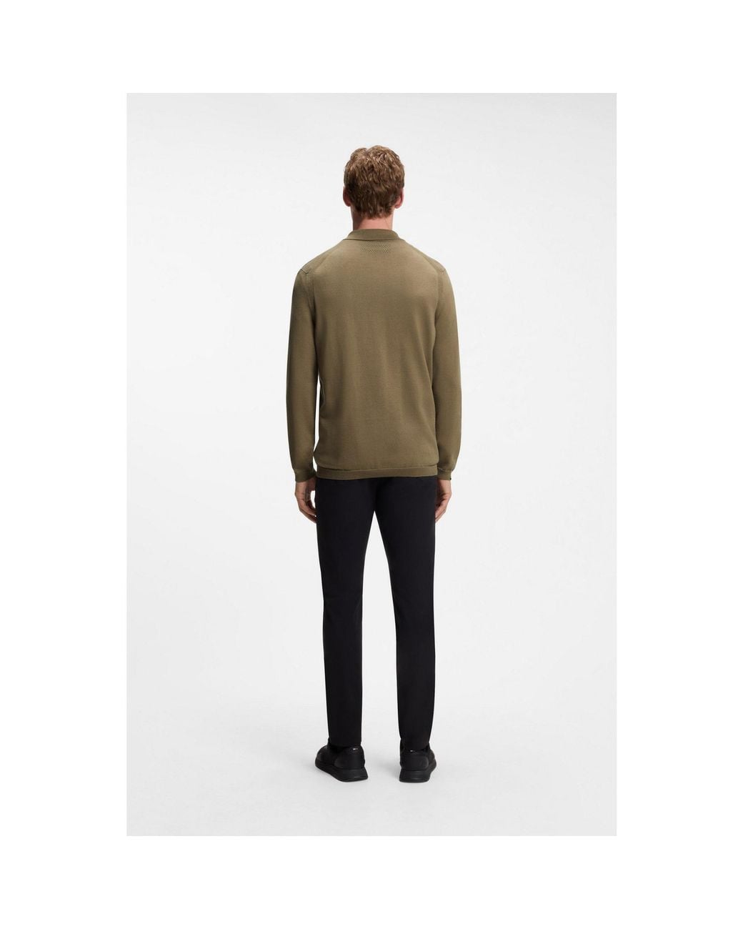 Boss Green Cotton Sweater for men