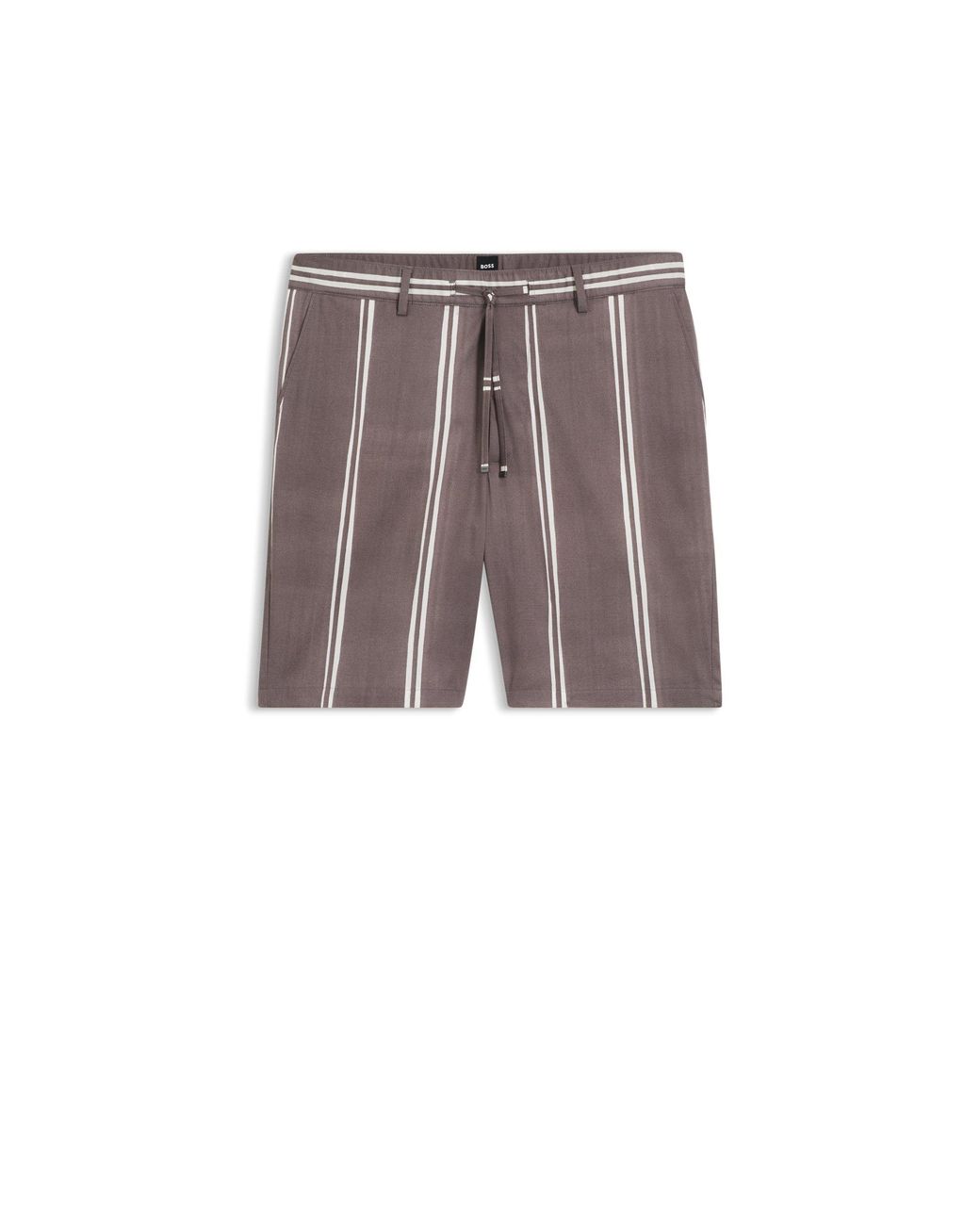 Boss Multicolor Stretch-Cotton Shorts With Printed Pattern for men