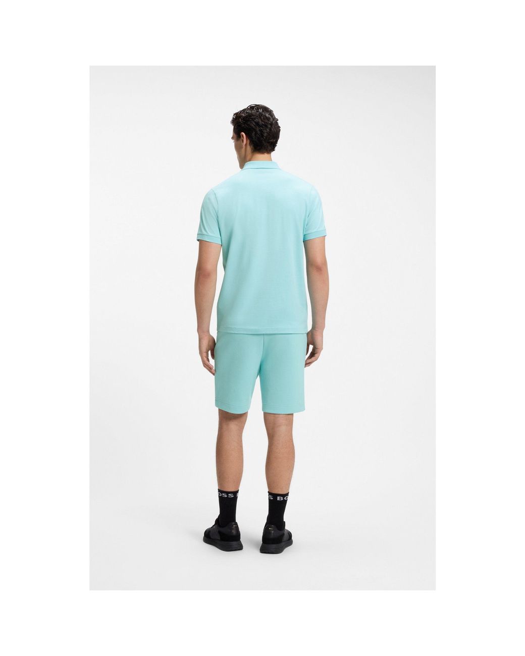 Boss Blue Regular-Fit Polo With Embroidered Logo for men