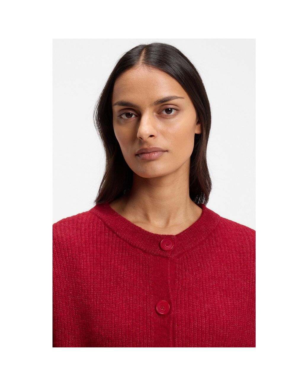 Boss Red Relaxed-Fit Cardigan With Open-Knit Details