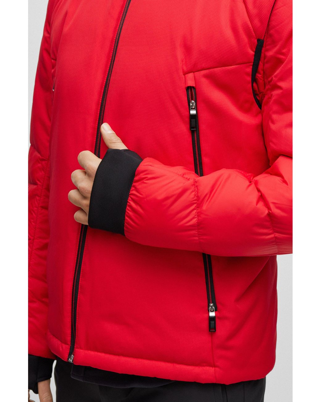 BOSS by HUGO BOSS Mixedmaterial Down Jacket With Detachable Sleeves