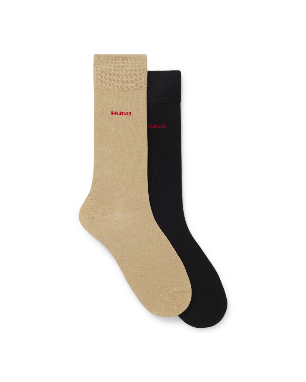 HUGO Brown Two-Pack Of Regular-Length Logo Socks for men