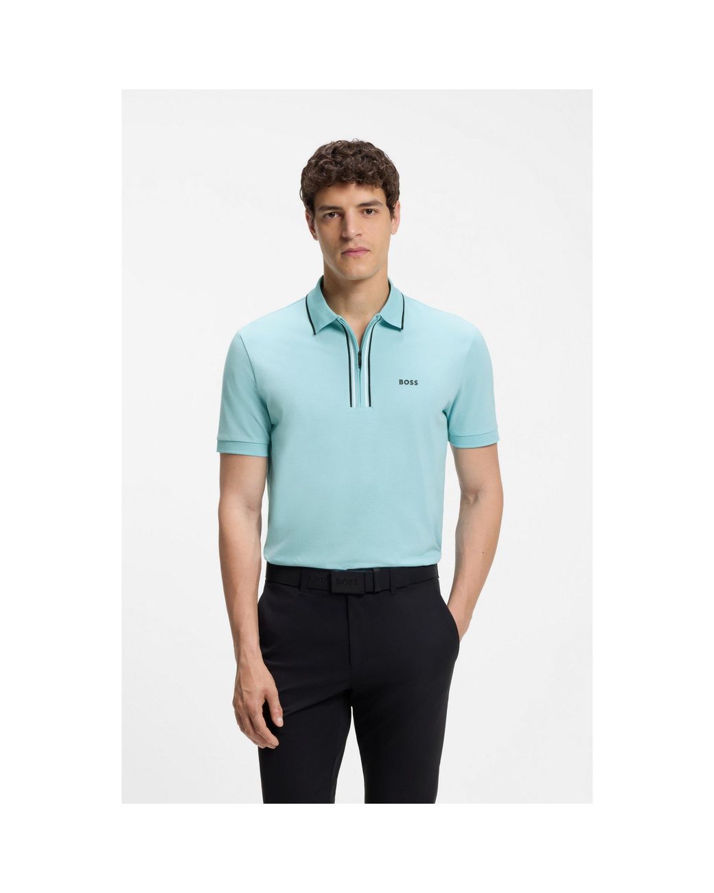 Boss Blue Active Slim-Fit Polo Shirt for men