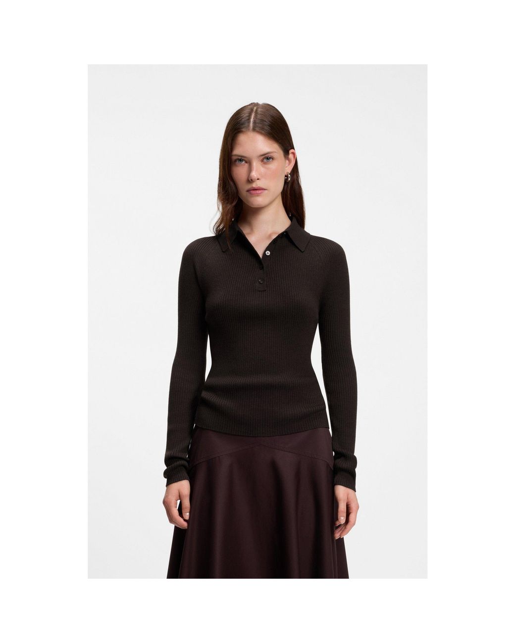 Boss Black Fitted Polo Sweater