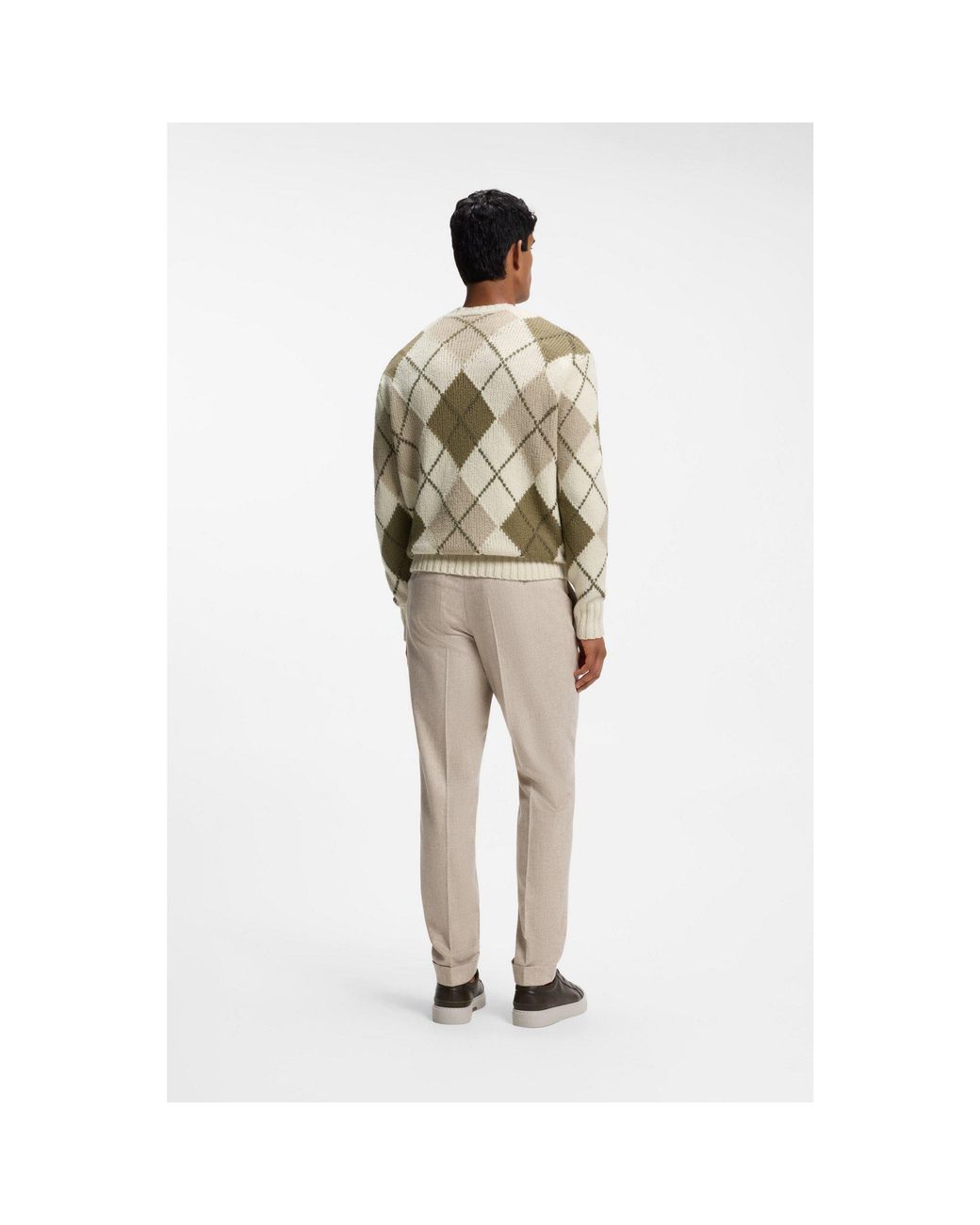 Boss Metallic Argyle-Patterned Sweater for men