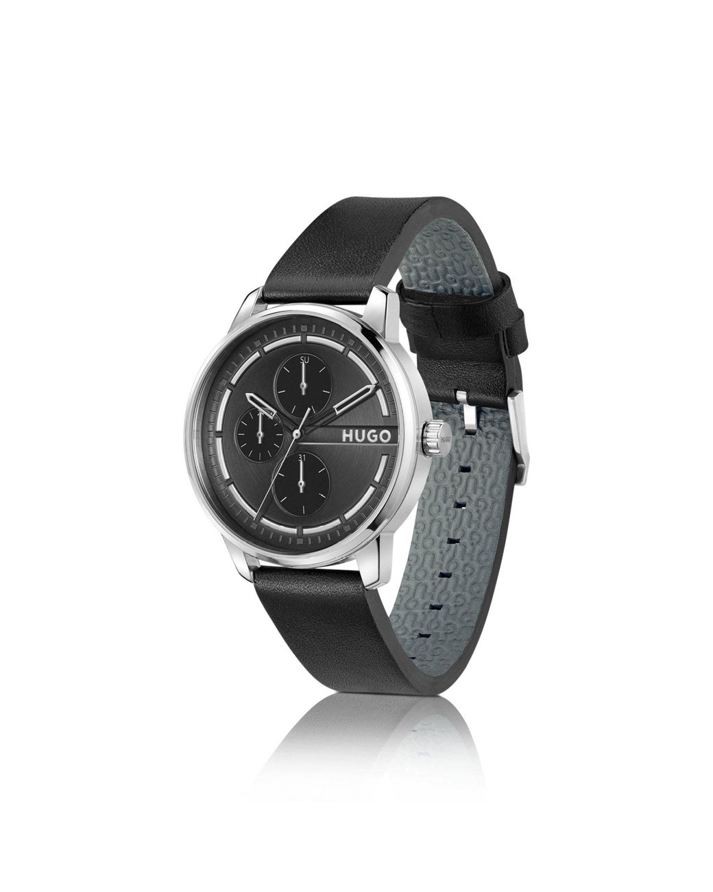 HUGO Black Stainless-Steel Watch for men