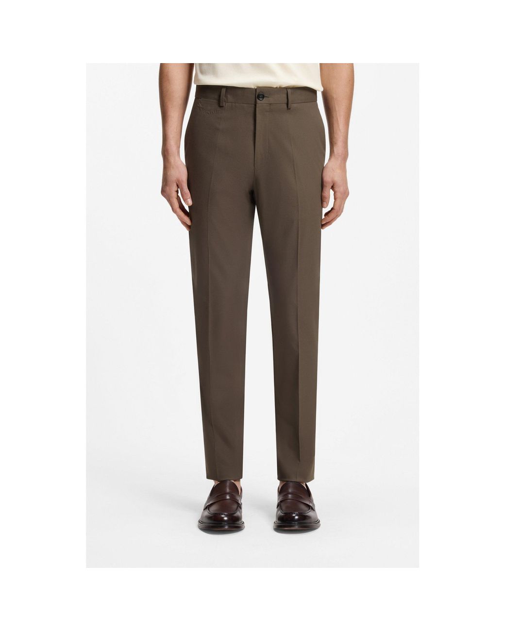 Boss Gray Slim-Fit Trousers for men