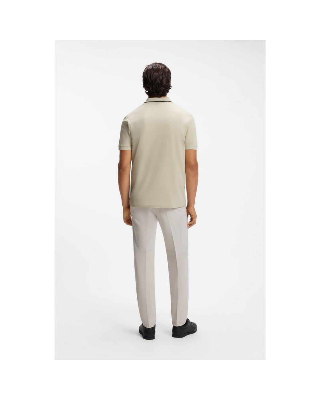 Boss Gray Active Slim-Fit Polo Shirt for men