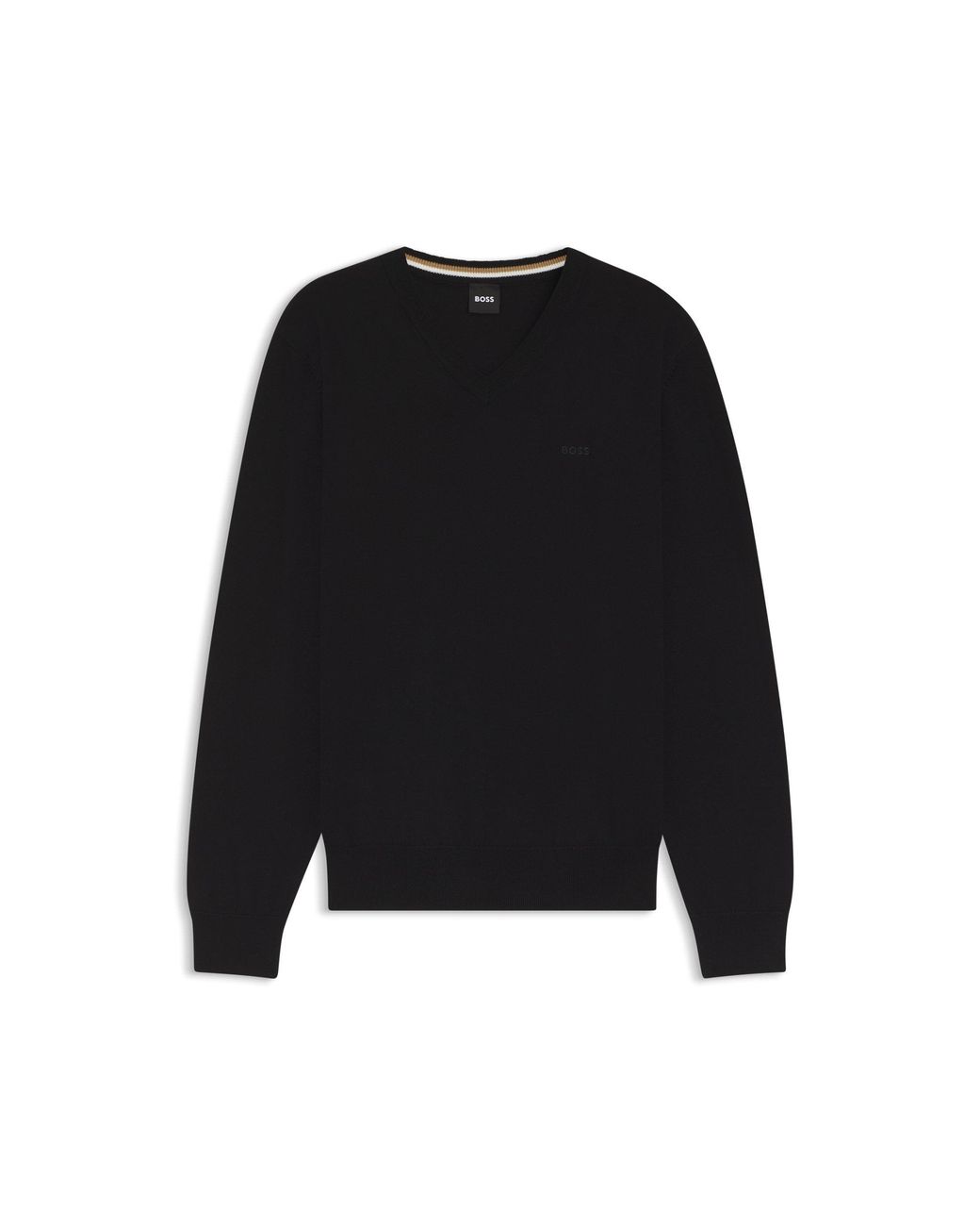 Boss Black V-Neck Cotton Sweater for men