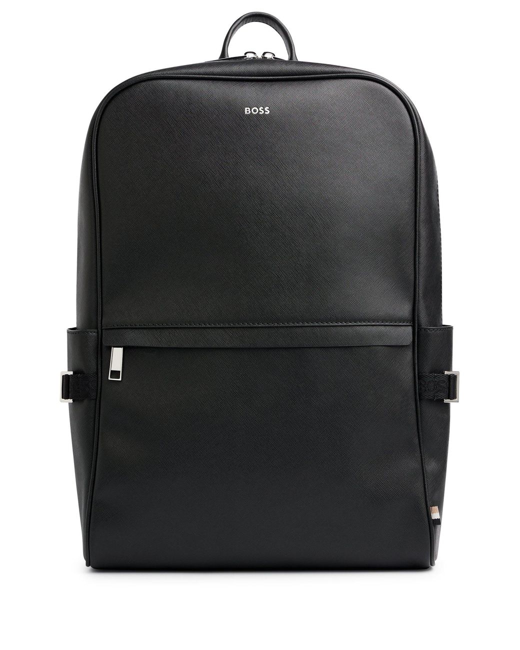 BOSS by HUGO BOSS Structuredleather Backpack With Silvertone Logo in