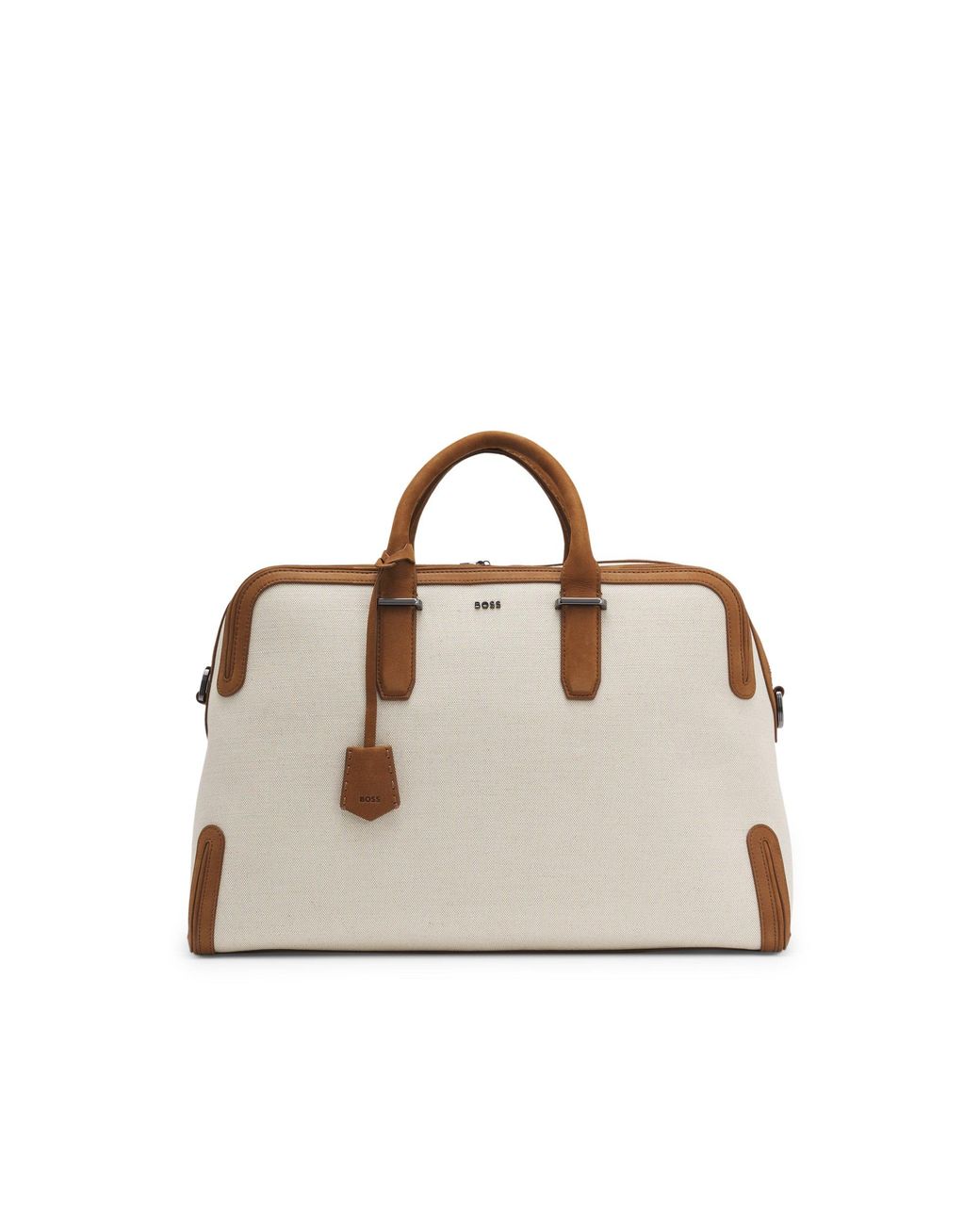 Boss Metallic Canvas Holdall With Leather Trims for men