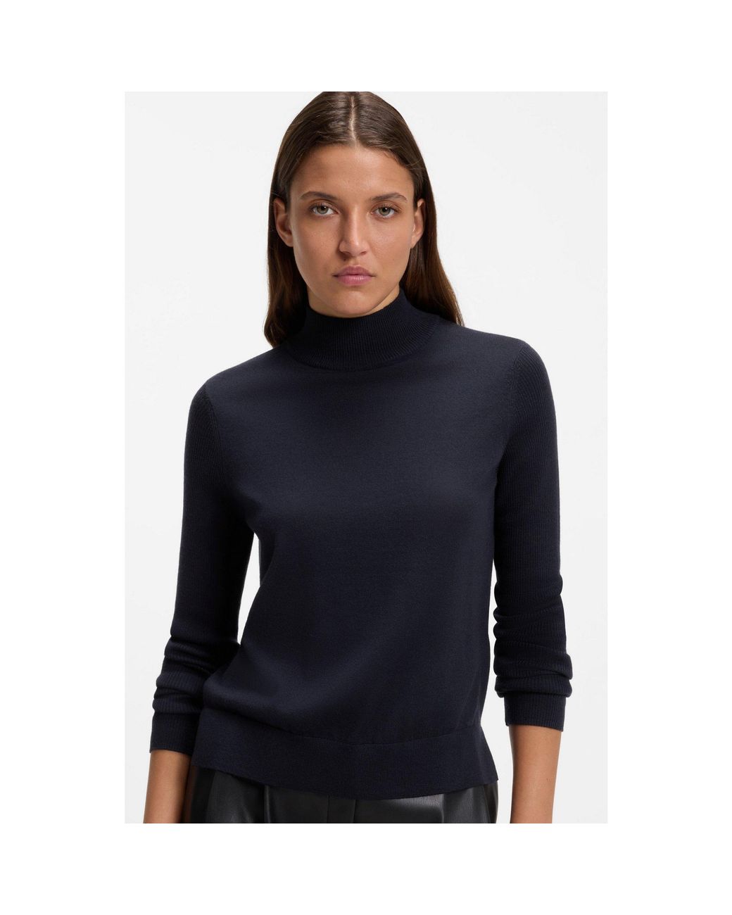 HUGO Blue Mock-Neck Sweater