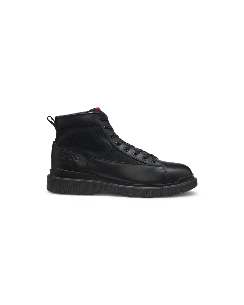 HUGO Black Half Boots for men