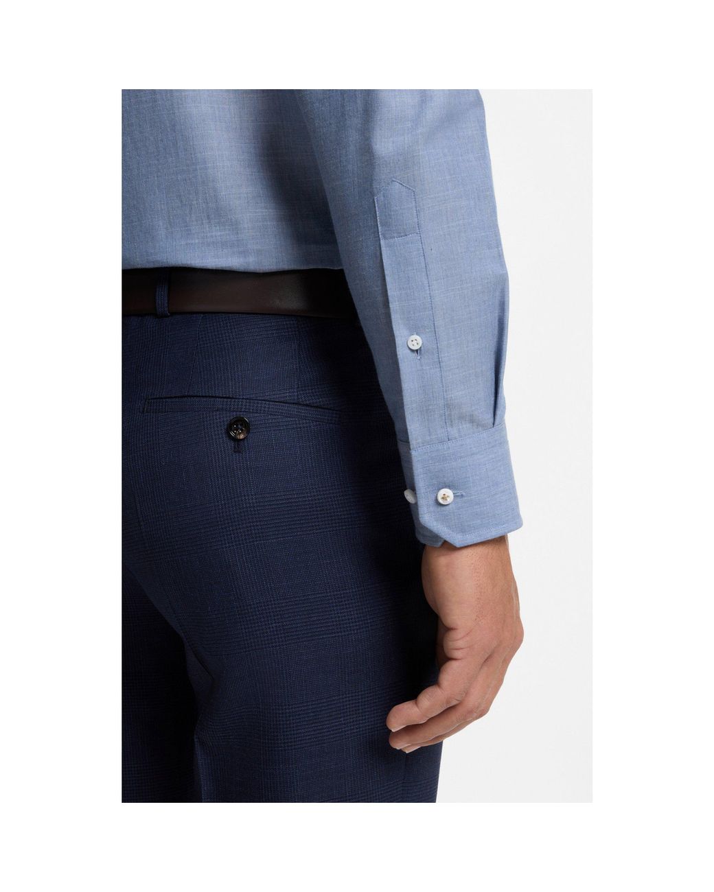Boss Blue Regular-Fit Cotton-Cashmere Shirt for men