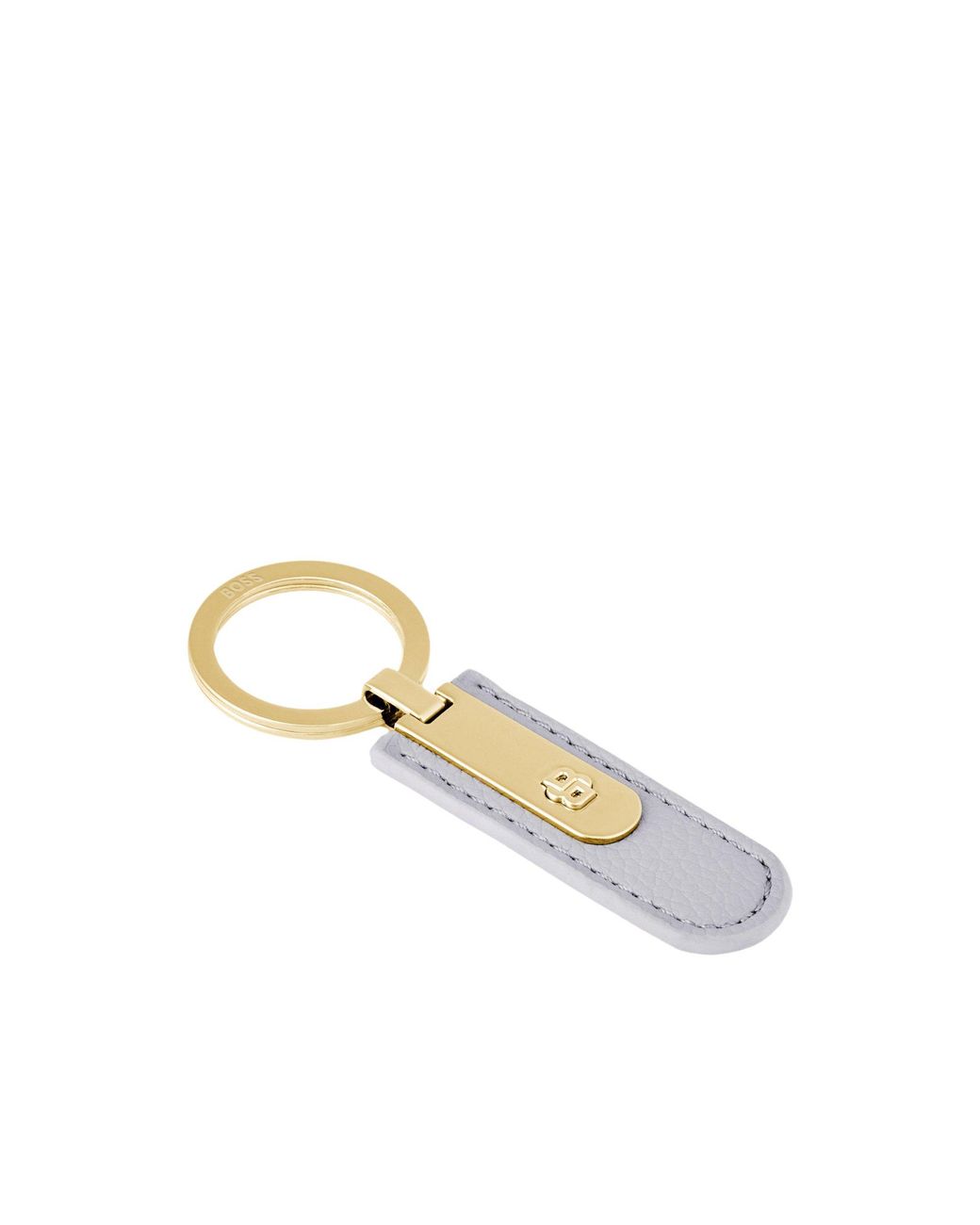 Boss Metallic Grained Lilac Key Ring With Golden Double B Hardware