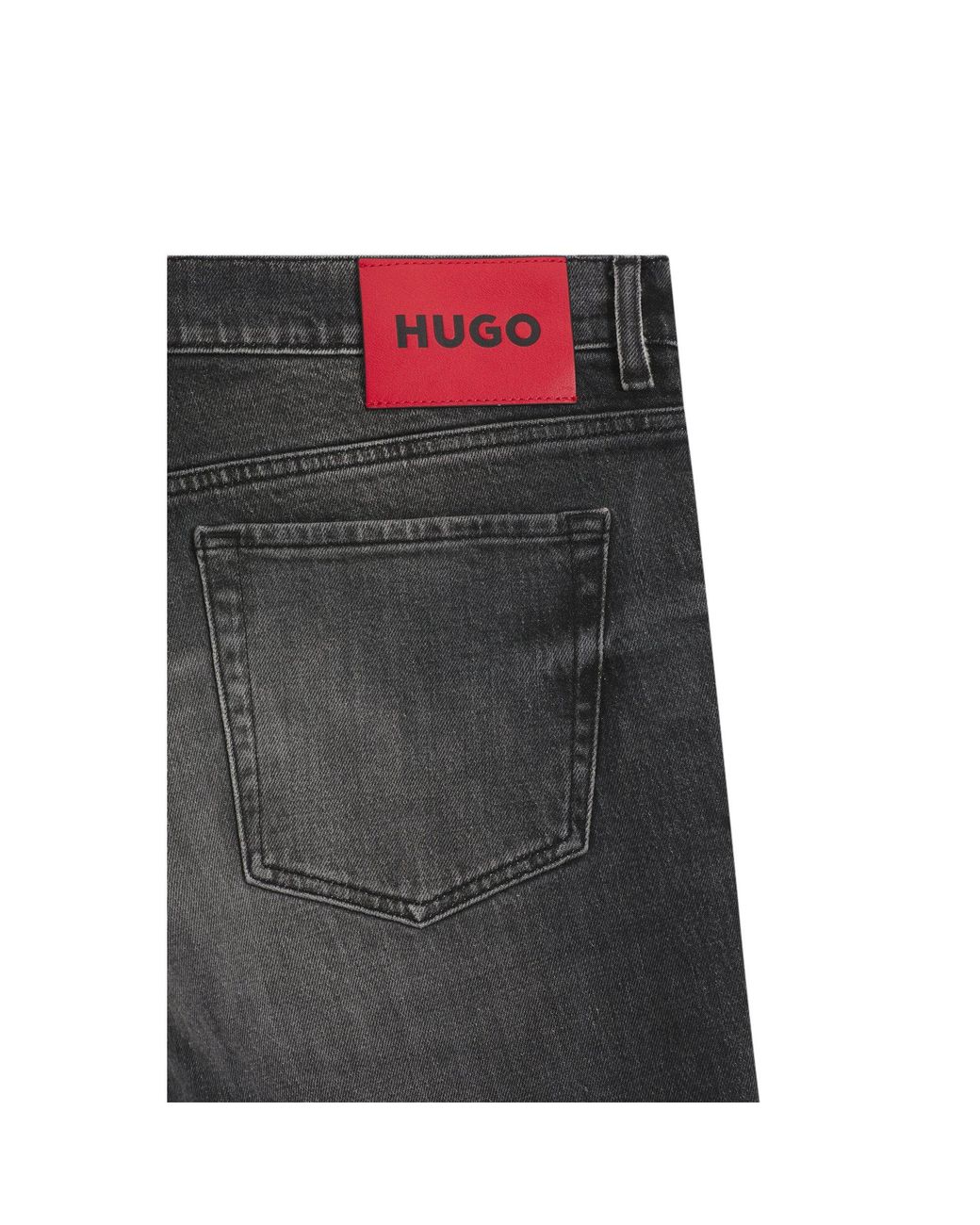 HUGO Gray Tapered-Fit Jeans for men