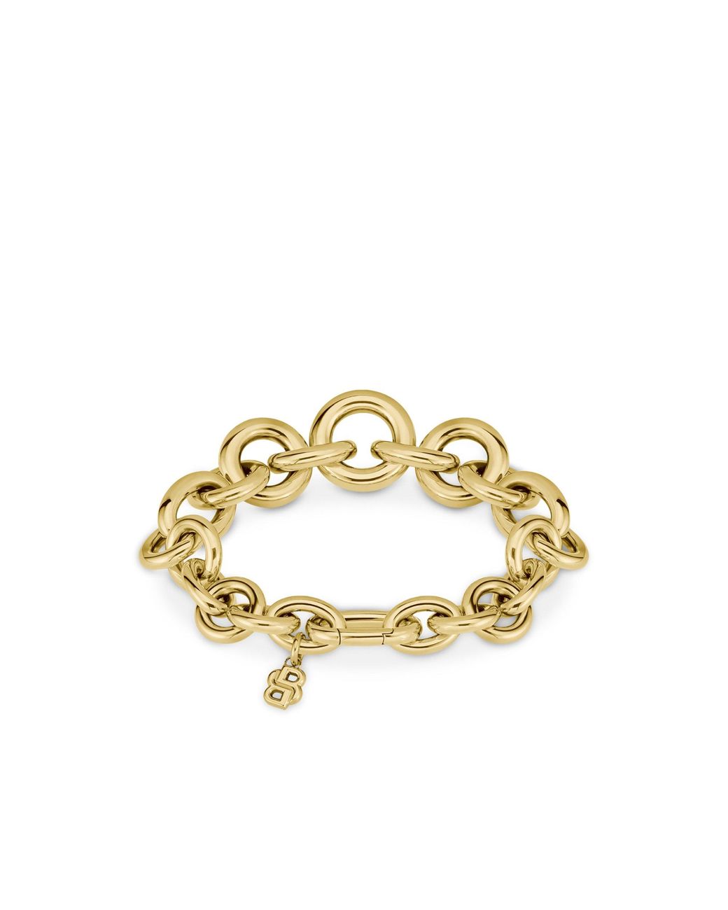 Boss Metallic Tone Bracelet With Circle And Oval Links