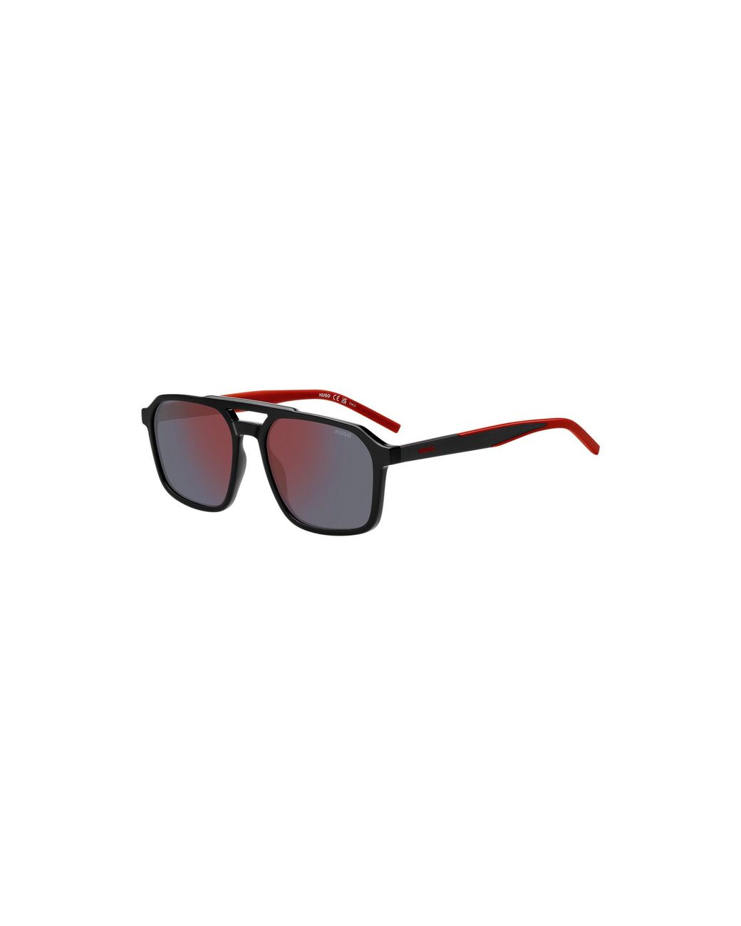 HUGO Black Double-Bridge Sunglasses With Two-Tone Temples for men
