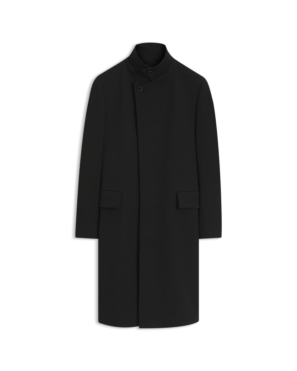 HUGO Black Regular-Fit Coat With Stand Collar for men